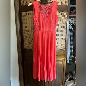 Salmon colored dress by Warehouse